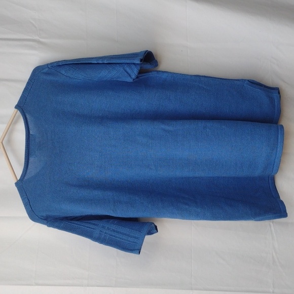 Laura Martin Blue Knit Top L - Picture 2 of 6